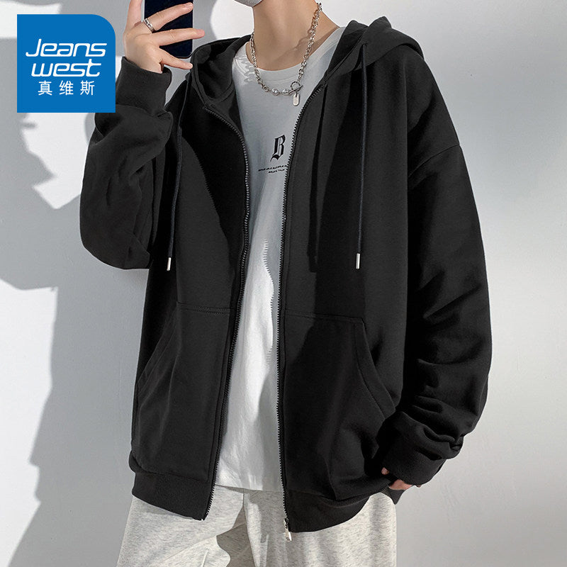 Jeanswest Relaxed-Fit Hooded Cardigan Sweatshirt