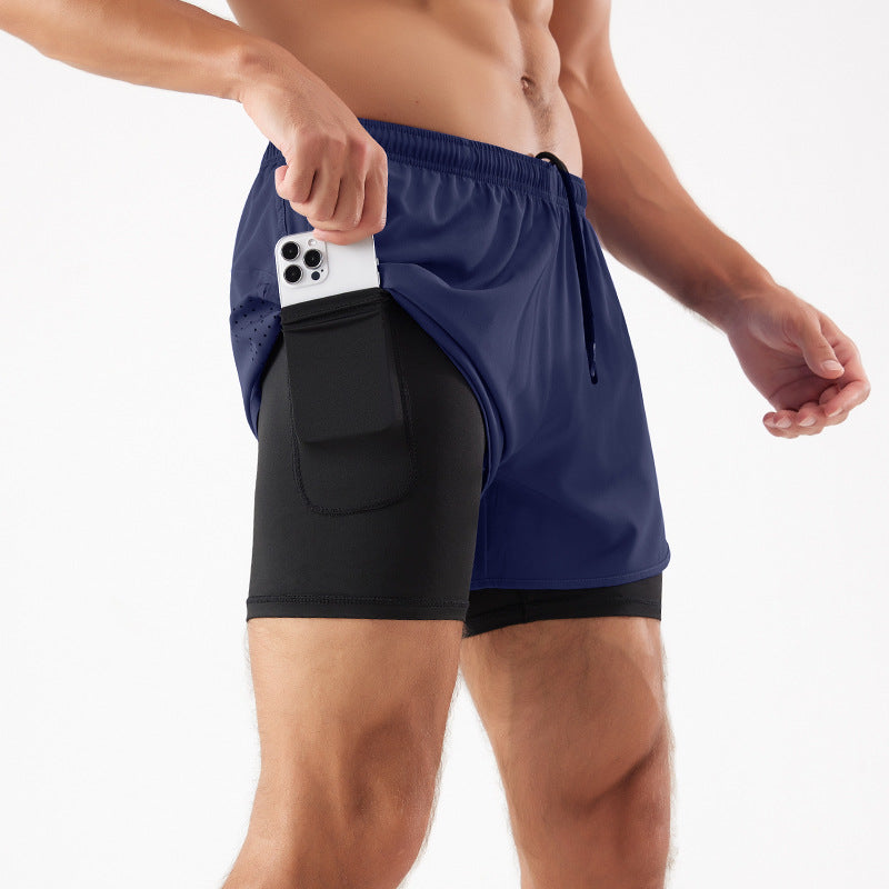 Men's Quick-Dry Running Shorts | Loose Fit, Anti-Glare Double Layer